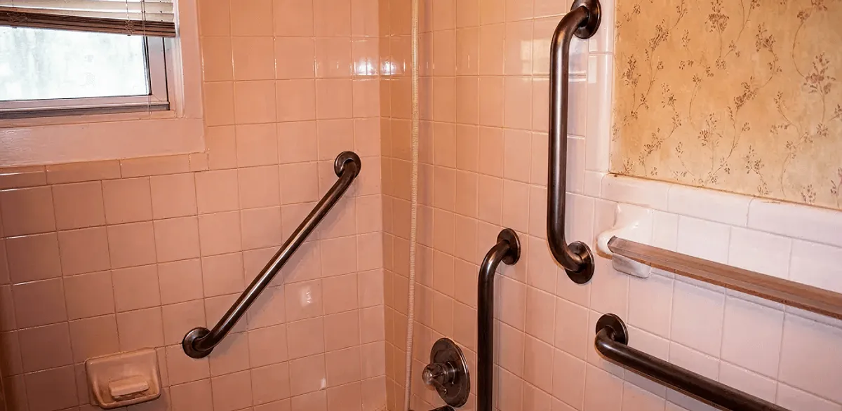 Shower grab bar installation for bathroom safety and accessibility in Manchester, NH