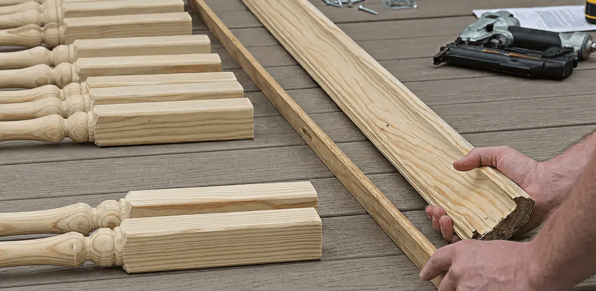 Handrail installation materials and wood components for stair rail work in Manchester, NH